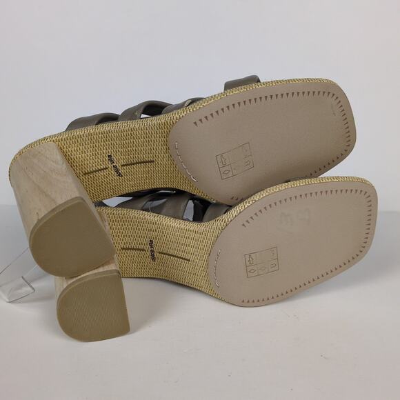 DOLCE VITA Grey Olema Block Heeled Sandal Leather Wrap Around Ankle Women's 9 - Picture 7 of 9